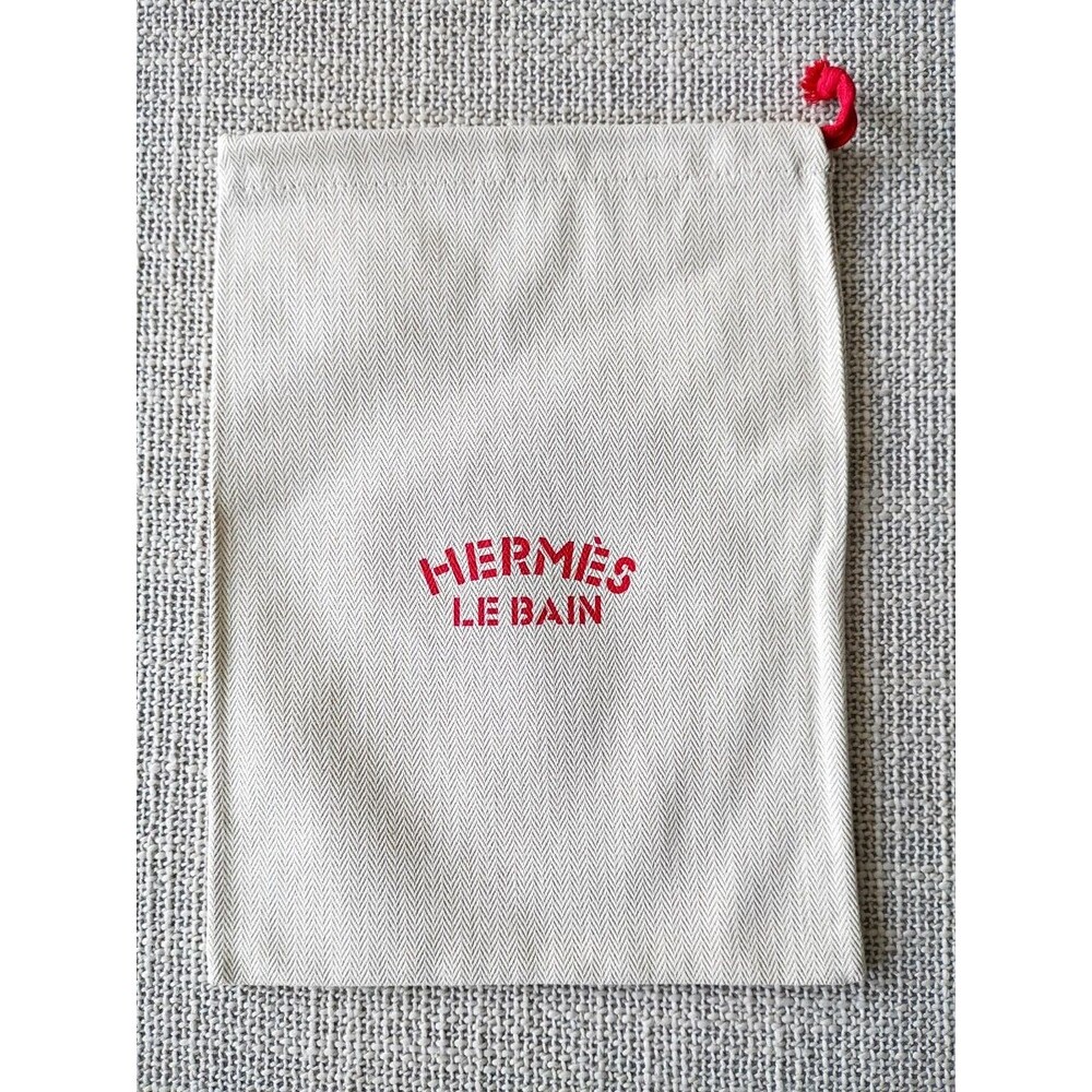HERMÈS Le Bain Cosmetic Pouch Toiletries color Drawstring Bag Travel canvas